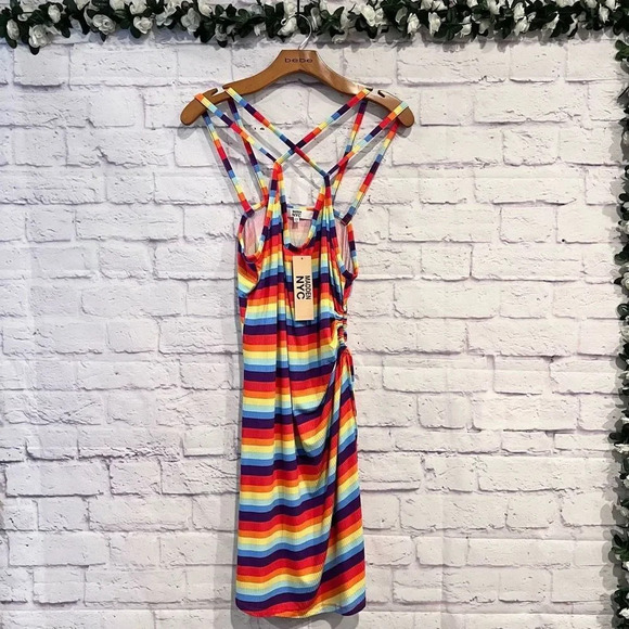 Madden NYC Women's Juniors Double Strap Ruched Front Mini Dress - Picture 3 of 11